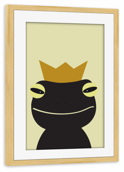 Poster mit Rahmen kiefer "Froschkönig Tierportrait Frosch" artboxONE - Für Kinder,Tiere,Lustig