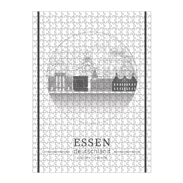 Puzzle Ravensburger "Essen skyline line art circle" artboxONE - Städte,Reise,Architektur,Kartografie