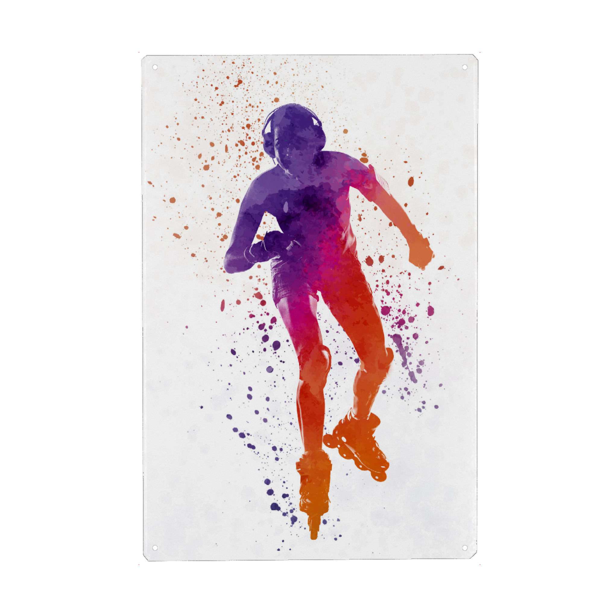 Metall Poster "Woman in roller skates" artboxONE - Sport