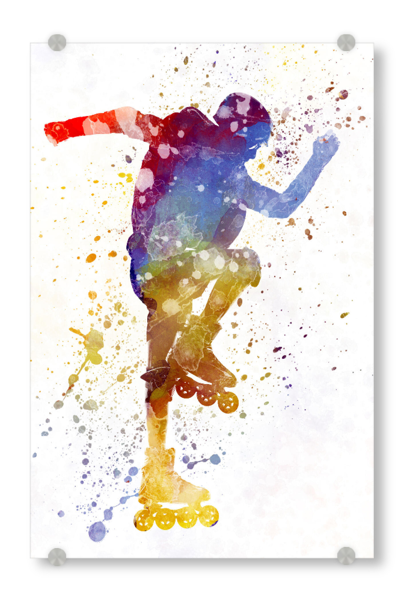 Acrylglasbild "Man roller skater inline-b" artboxONE - Sport