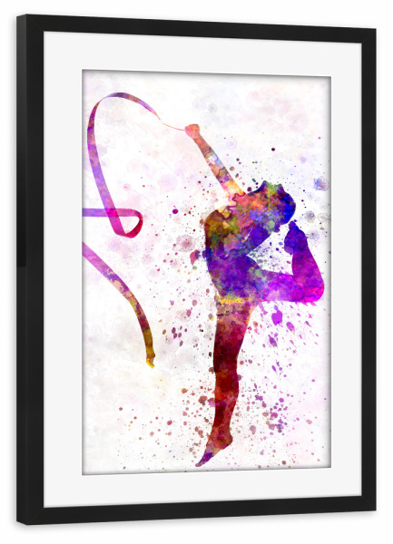 Poster mit Rahmen schwarz "Rhythmic Gymnastics-b" artboxONE - Sport