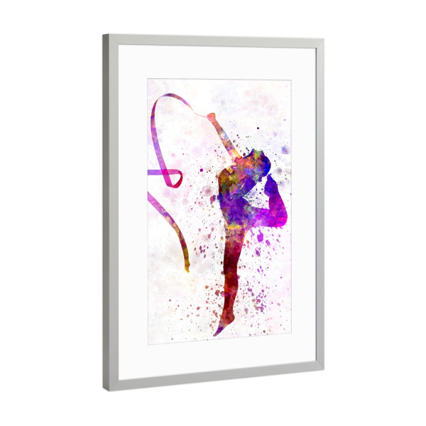 Poster mit Rahmen Silber "Rhythmic Gymnastics-b" artboxONE - Sport