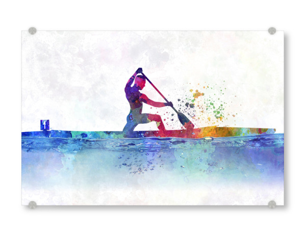 Acrylglasbild "Young kayaker paddling-b" artboxONE - Sport