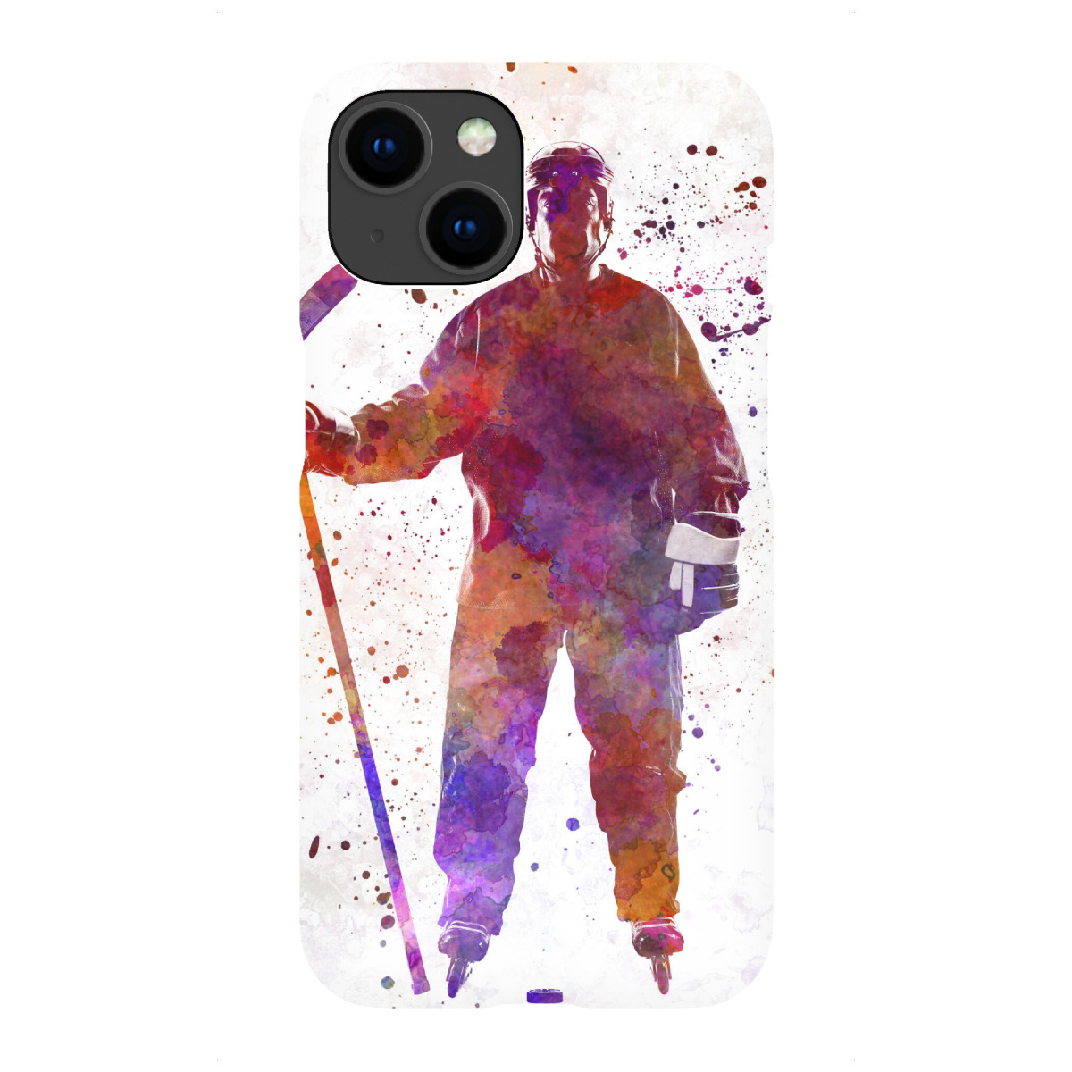 "Hockey man player in watercolor"für iPhone - Premium-Case Handyhülle artboxONE
