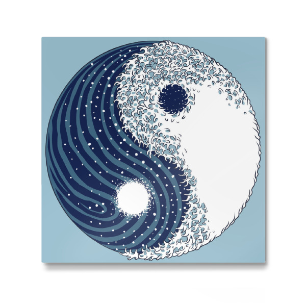 Galerie-Print "Yin yang great wave" 30x30 cm artboxONE