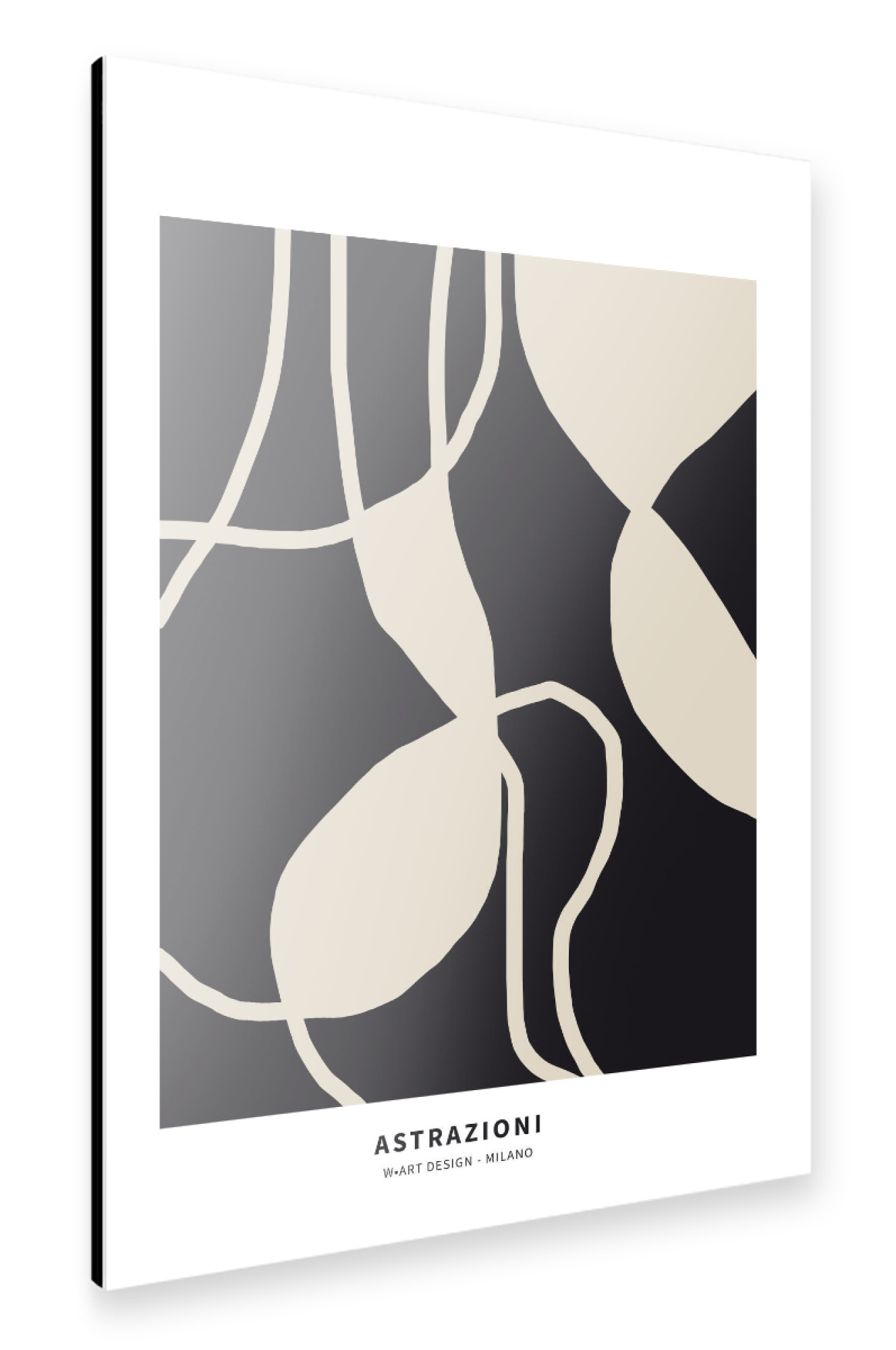 Alu-Dibond "BLACK ABSTRACTION OF LINES" 75x50 cm artboxONE