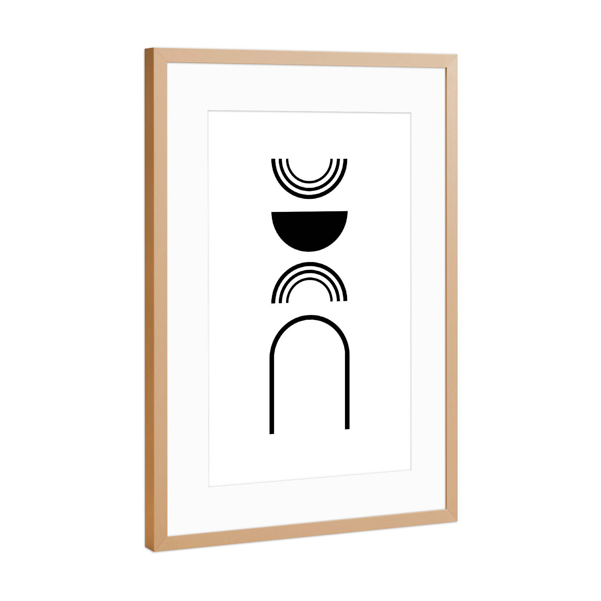 Poster mit Rahmen Kupfer "Balance out" artboxONE - Abstrakt,Schwarzweiß,Geometrie