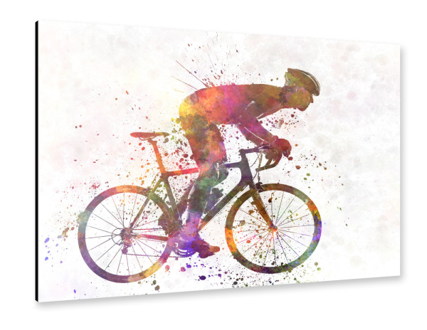 Alu-Dibond "Cyclist road bike, man" 30x20 cm artboxONE