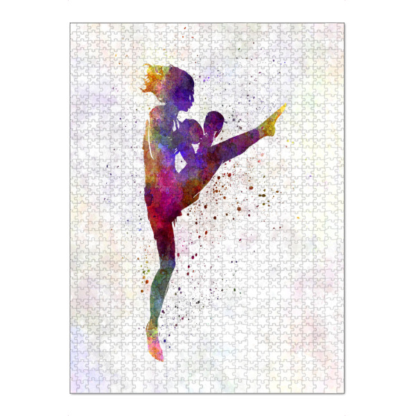 Puzzle Ravensburger "Woman boxer boxing kickboxing" artboxONE - Sport