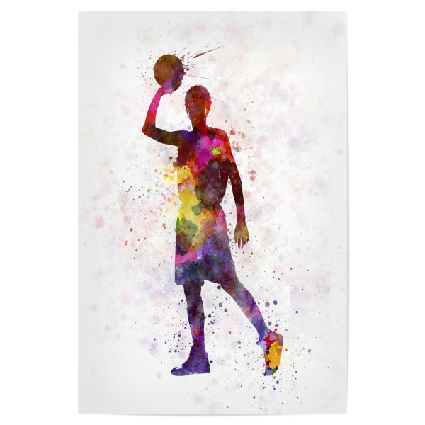 Poster "Young man basketball player-b" artboxONE - Sport