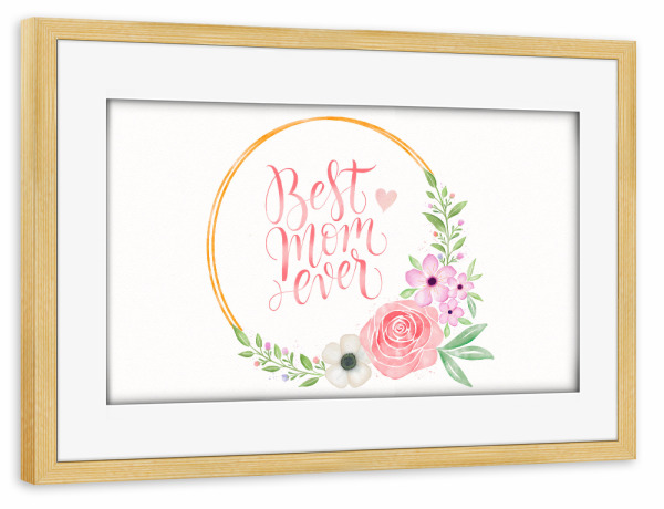 Poster mit Rahmen kiefer "Mama. Für dich" artboxONE - Typografie,Floral,Liebe,Für Mama