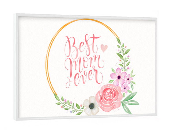 Poster mit weißem Rahmen "Mama. Für dich" artboxONE - Typografie,Floral,Liebe,Für Mama