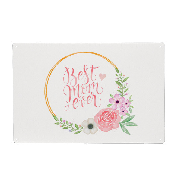 Metall Poster "Mama. Für dich" artboxONE - Typografie,Floral,Liebe,Für Mama
