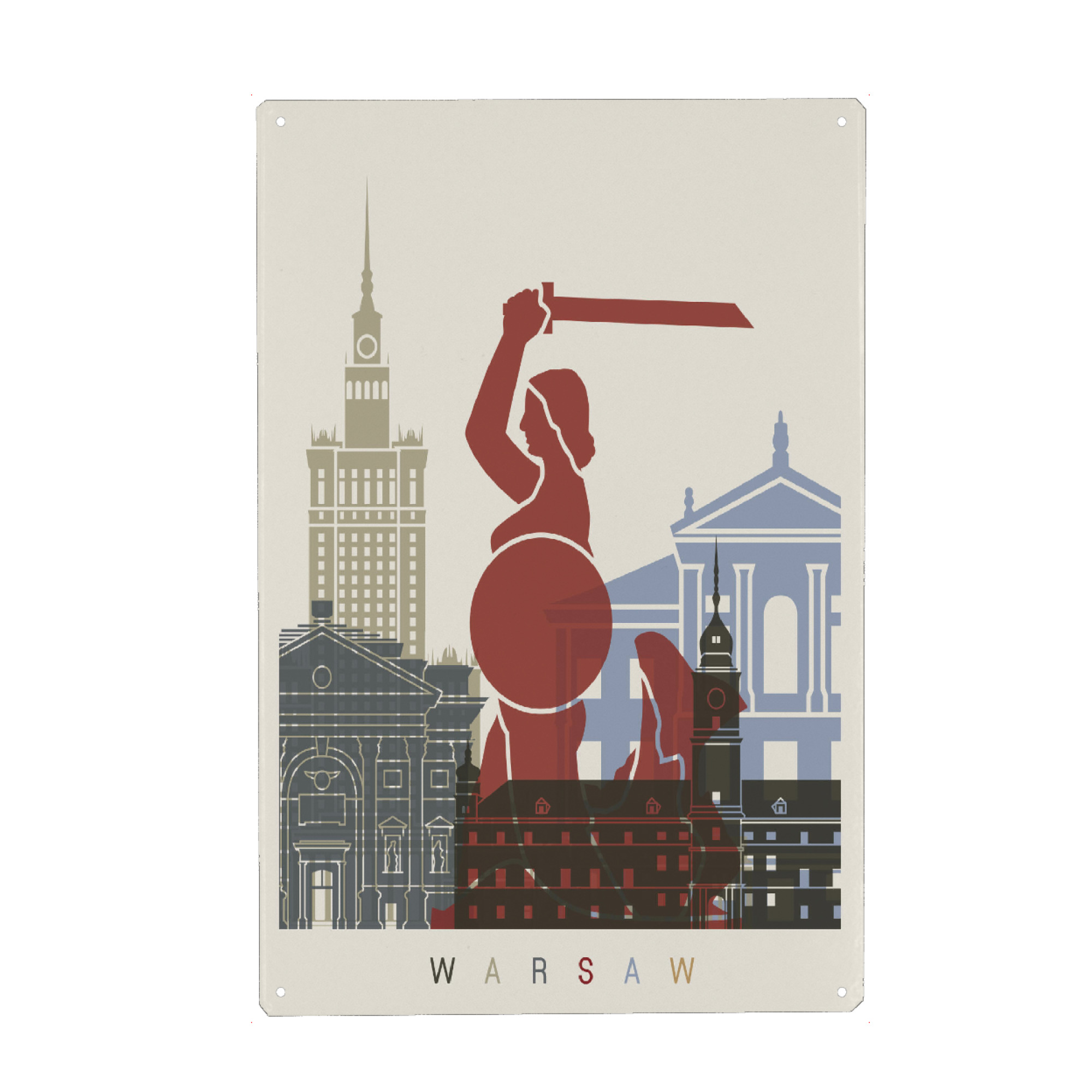 Holzbild "Warsaw skyline" artboxONE - Städte,Architektur