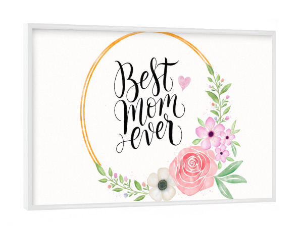 Poster mit weißem Rahmen "Mama, was ich dir sagen will" artboxONE - Typografie,Floral,Liebe,Für Mama