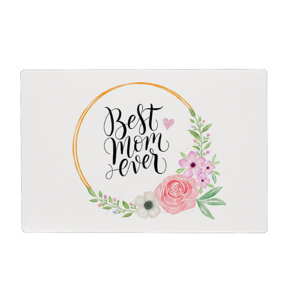 Metall Poster "Mama, was ich dir sagen will" artboxONE - Typografie,Floral,Liebe,Für Mama