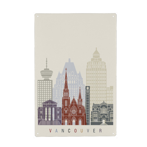 Metall Poster "Vancouver V2 skyline" artboxONE - Städte,Architektur