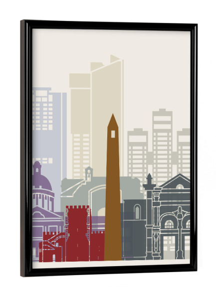 Poster mit schwarzem Rahmen "Santo domingo skyline" artboxONE - Städte,Architektur