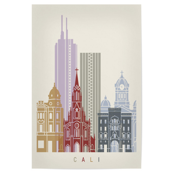 Poster "Santiago de Cali skyline-c" artboxONE - Städte,Architektur