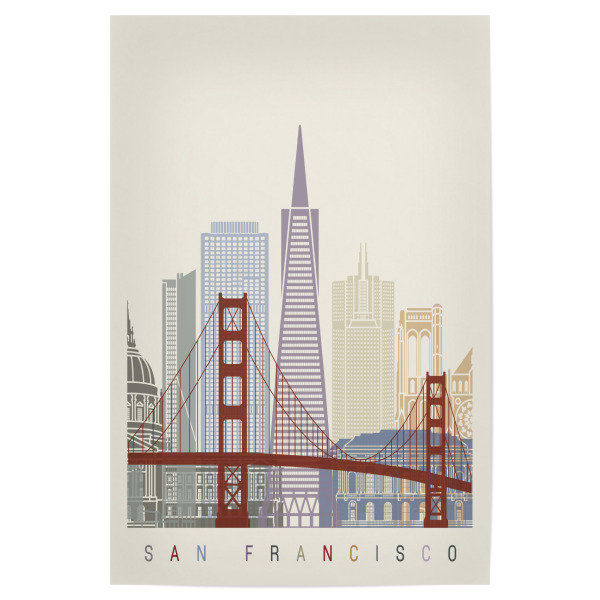Poster "San Francisco skyline-d" artboxONE - Städte,Architektur