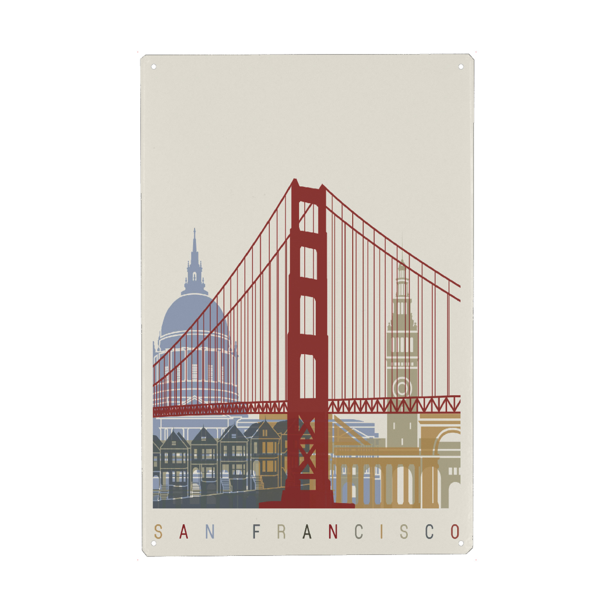 Metall Poster "San Francisco skyline-b" artboxONE - Städte,Architektur