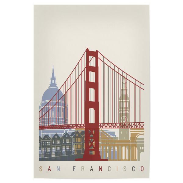 Poster 30x20 cm "San Francisco skyline-b" artboxONE - Städte,Architektur