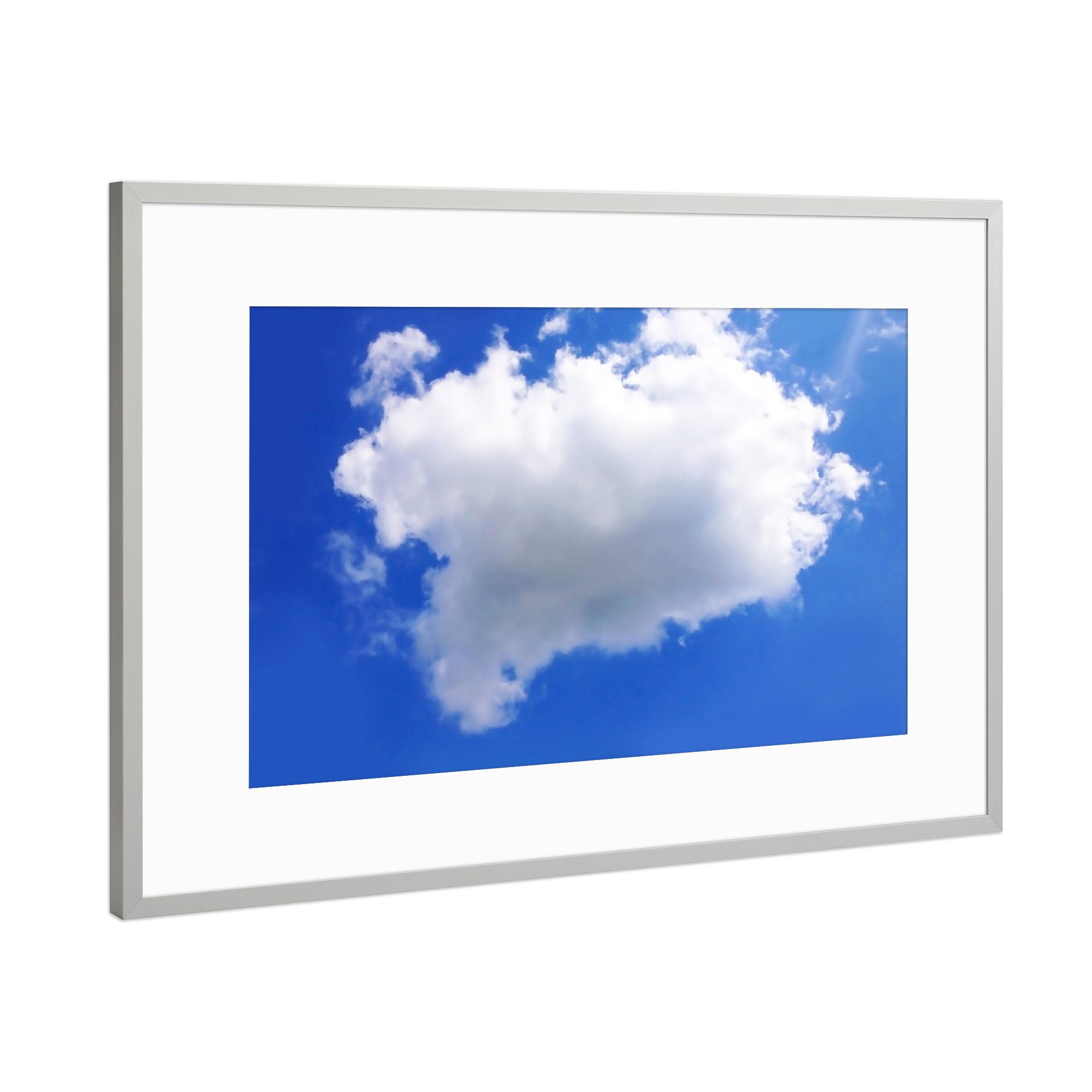 Poster mit Rahmen Silber "Große weisse Wolke" artboxONE - Natur,Reise / Strand und Meer