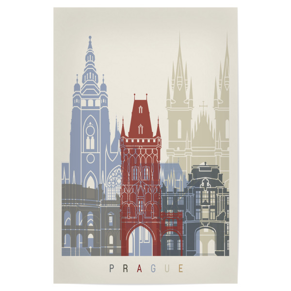Poster "Prague skyline-b" artboxONE - Städte,Architektur