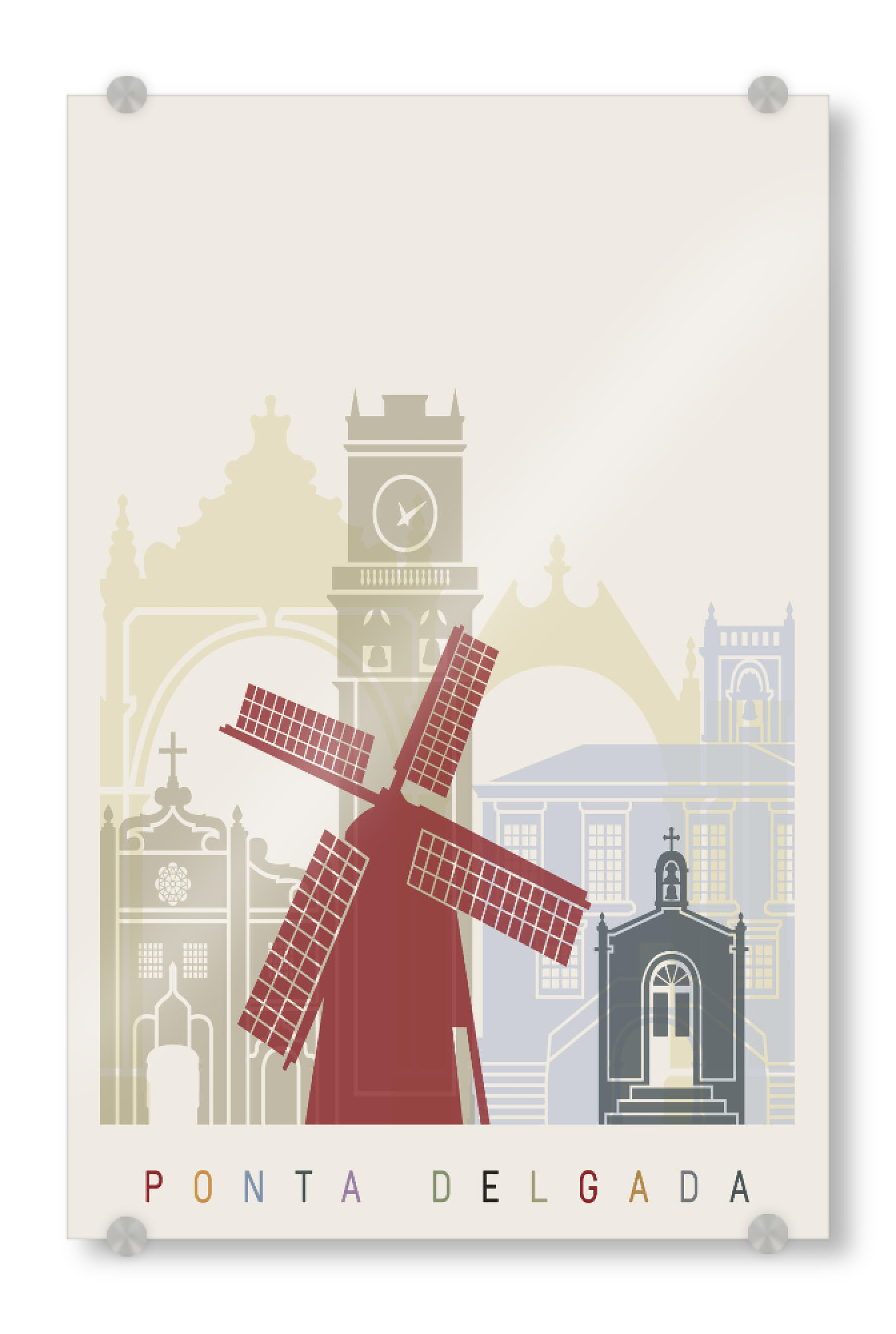 Acrylglasbild "Ponta Delgada skyline" artboxONE - Städte,Architektur