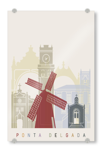 Acrylglasbild "Ponta Delgada skyline" artboxONE - Städte,Architektur
