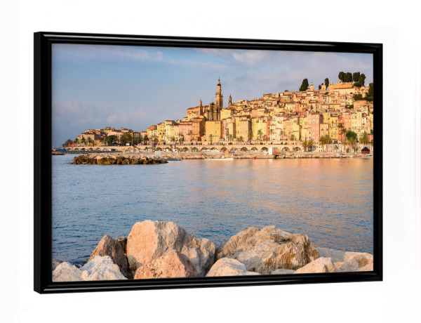 Poster mit schwarzem Rahmen "Menton Côte d'Azur" artboxONE - Städte,Reise,Architektur,Reise / Länder