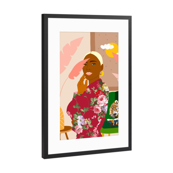 Poster mit Rahmen Schwarz (Metallic) "There's Peaceful" artboxONE - Tiere,Menschen