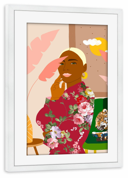 Poster mit Rahmen weiß "There's Peaceful" artboxONE - Tiere,Menschen