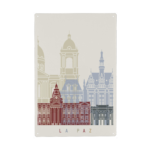 Metall Poster "La Paz skyline" artboxONE - Städte,Architektur