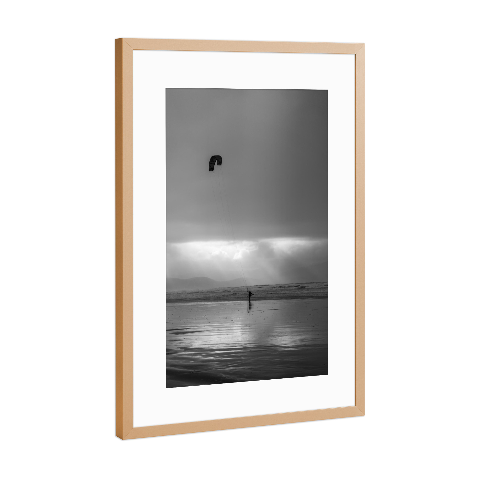 Poster mit Rahmen Kupfer "Irischer Windsurfer" artboxONE - Natur,Reise,Reise / Strand und Meer