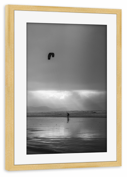 Poster mit Rahmen kiefer "Irischer Windsurfer" artboxONE - Natur,Reise,Reise / Strand und Meer