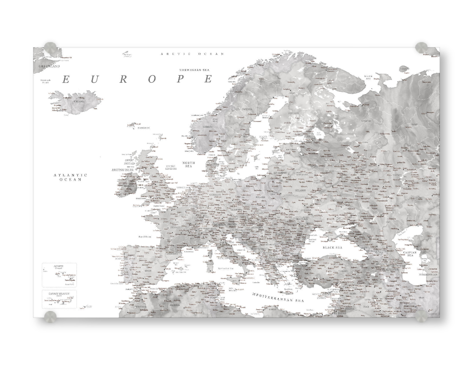 Acrylglasbild "Detailed map of Europe Jimmy" artboxONE - Reise,Kartografie