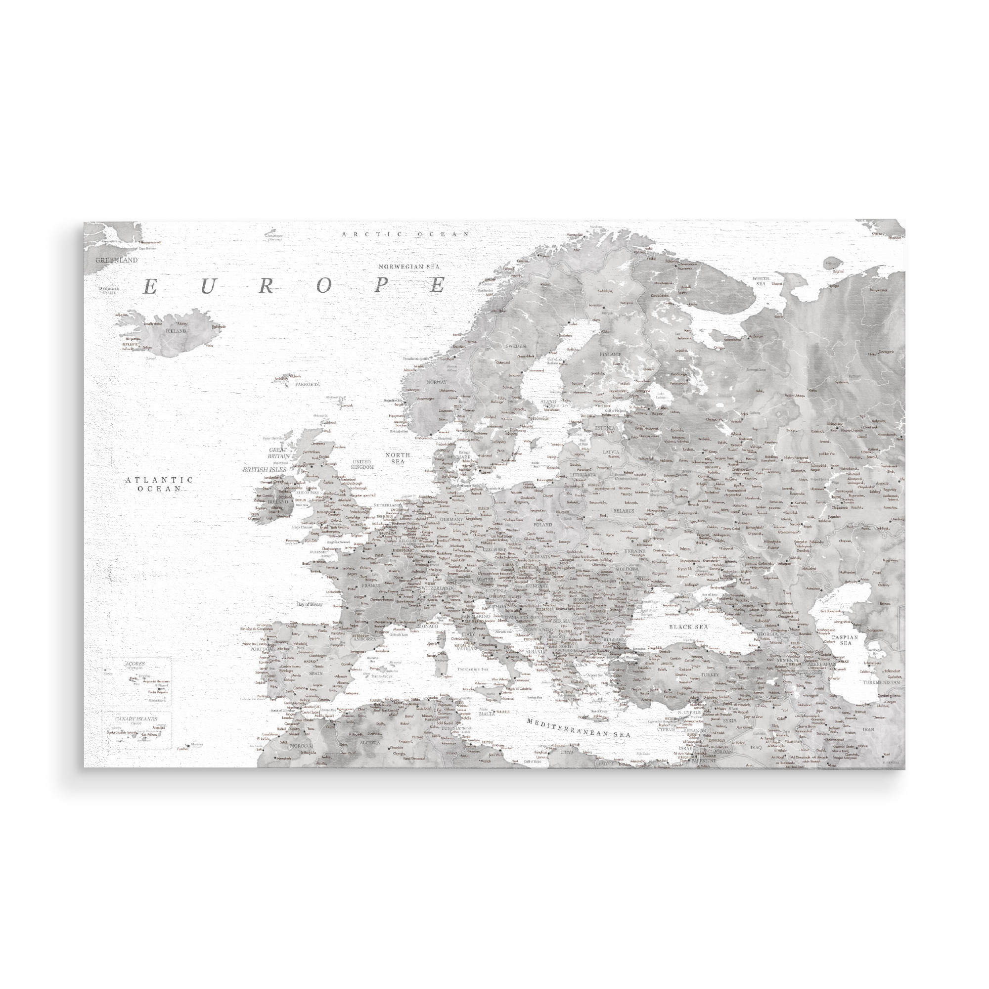 Holzbild "Detailed map of Europe Jimmy" artboxONE - Reise,Kartografie