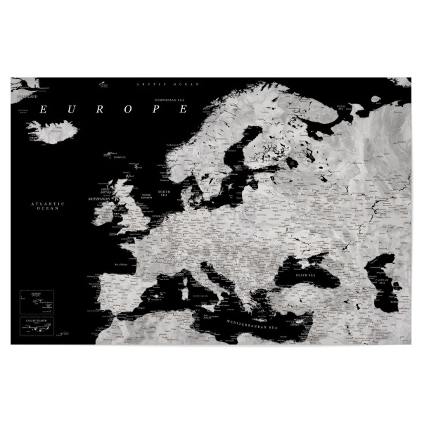 Poster "Detailed map of Europe Eban" artboxONE - Kartografie