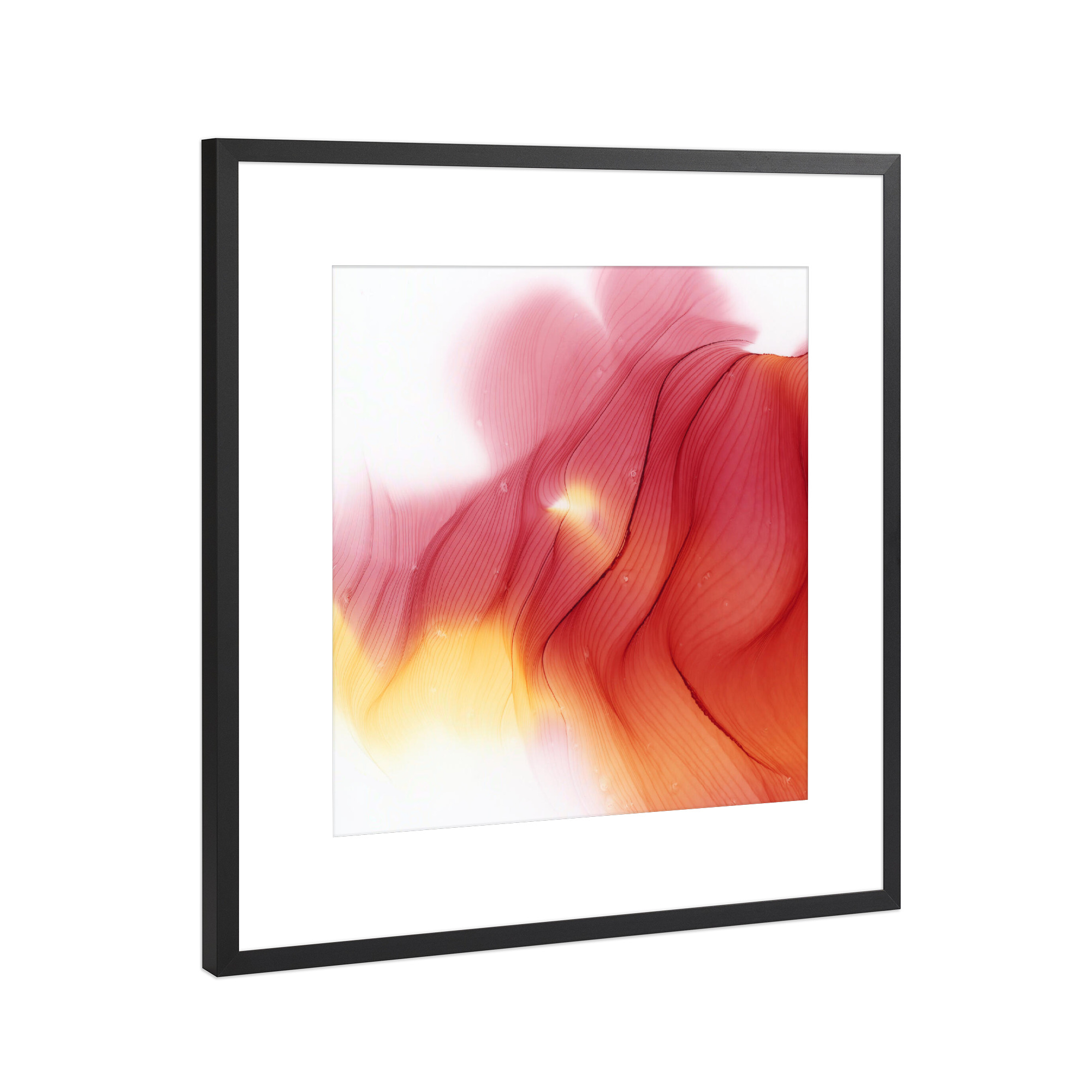 Poster mit Rahmen Schwarz (Metallic) "Abstract - Red and Golden" artboxONE - Abstrakt