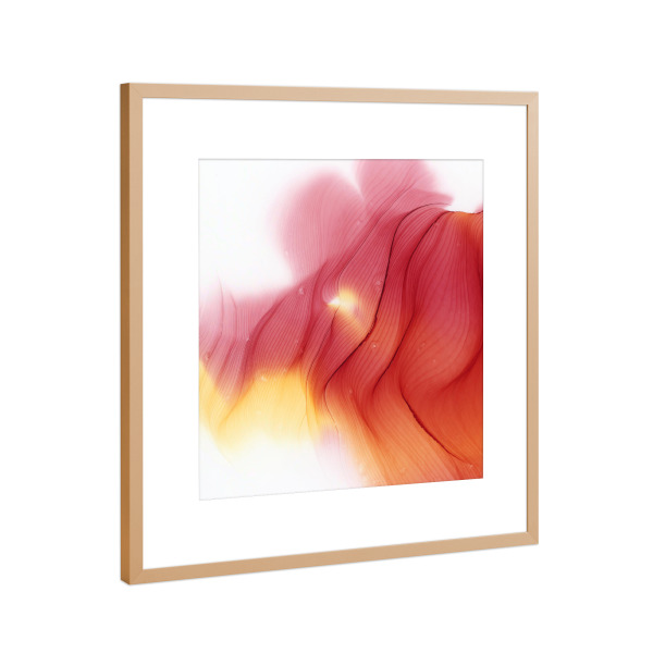 Poster mit Rahmen Kupfer "Abstract - Red and Golden" artboxONE - Abstrakt