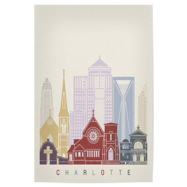 Poster "Charlotte skyline" artboxONE - Städte,Architektur