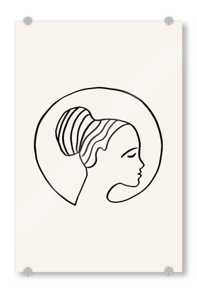 Acrylglasbild "Hairbun Girl Face Sketch" artboxONE - Menschen,Liebe,Fashion