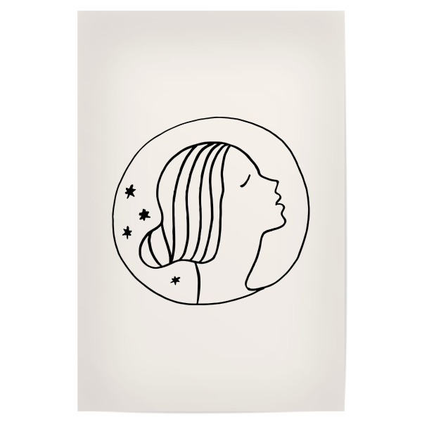 Poster 30x20 cm "Delicate Face Moon Girl" artboxONE - Menschen,Fiktion,Galaxy
