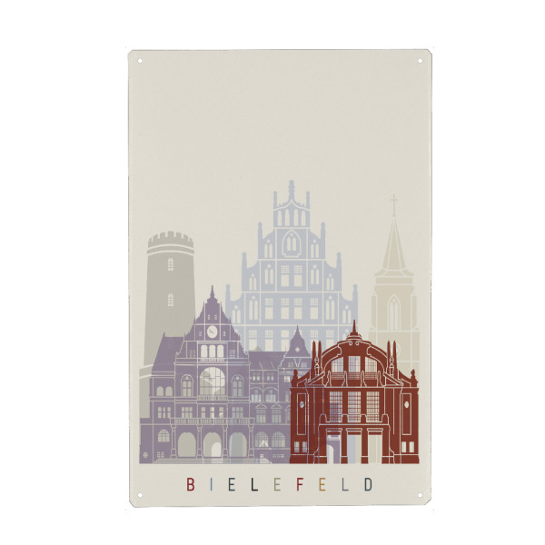 Metall Poster "Bielefeld skyline" artboxONE - Städte,Architektur
