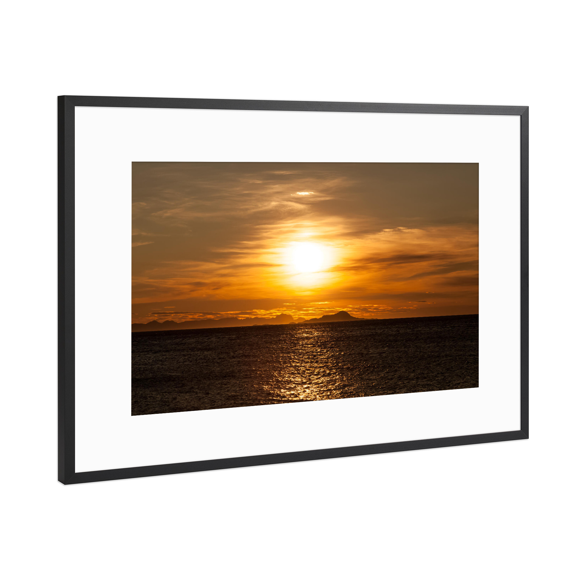 Poster mit Rahmen Schwarz (Metallic) "Simple Sunset" artboxONE - Natur,Reise / Strand und Meer
