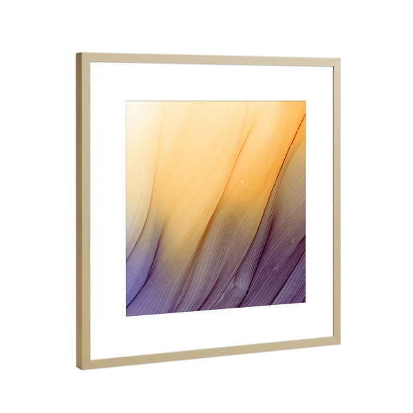 Poster mit Rahmen Gold "Good Feeling - Golden n Purple" artboxONE - Abstrakt