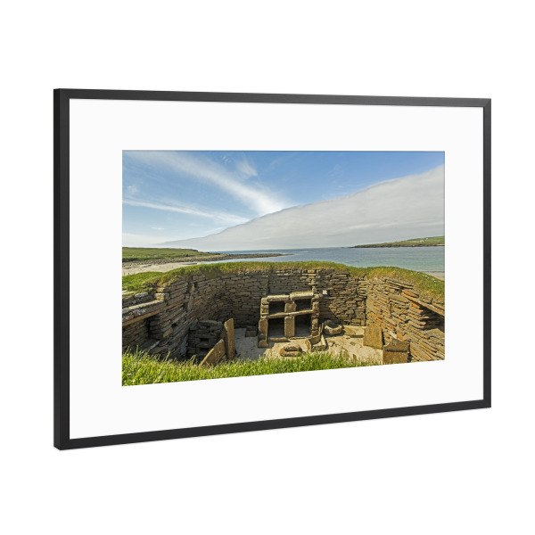 Poster mit Rahmen Schwarz (Metallic) "Schottland - Orkney - Skara Brae" artboxONE - Reise,Architektur,Reise / Strand und Meer,Reise / Länder
