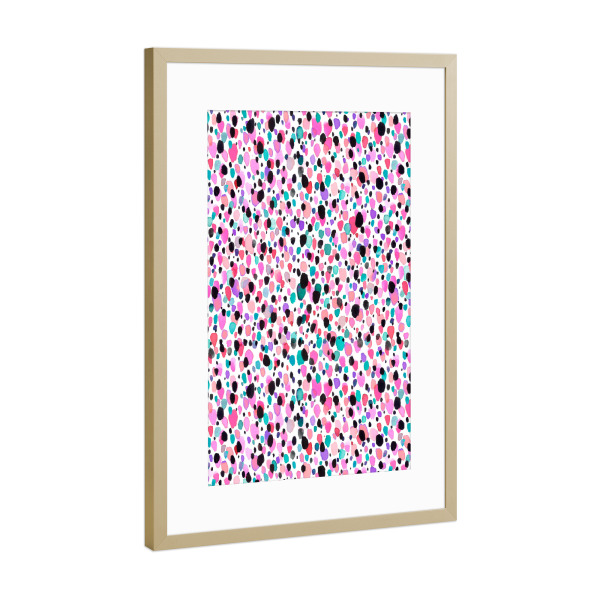 Poster mit Rahmen Gold "Tierhaut Aquarell Pink" artboxONE - Tiere,Abstrakt