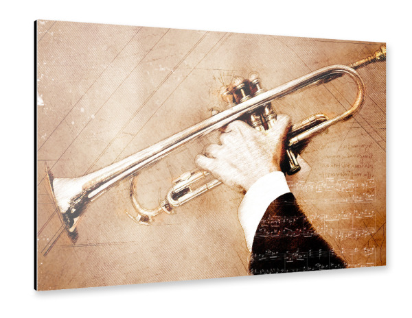 Alu-Dibond "Trumpet music instrument" 30x20 cm artboxONE